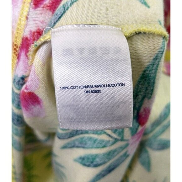 Land’s End Women’s Dress Cover Up 1X 16W-18W 100% Cotton Jersey Floral Pockets - Picture 6 of 12